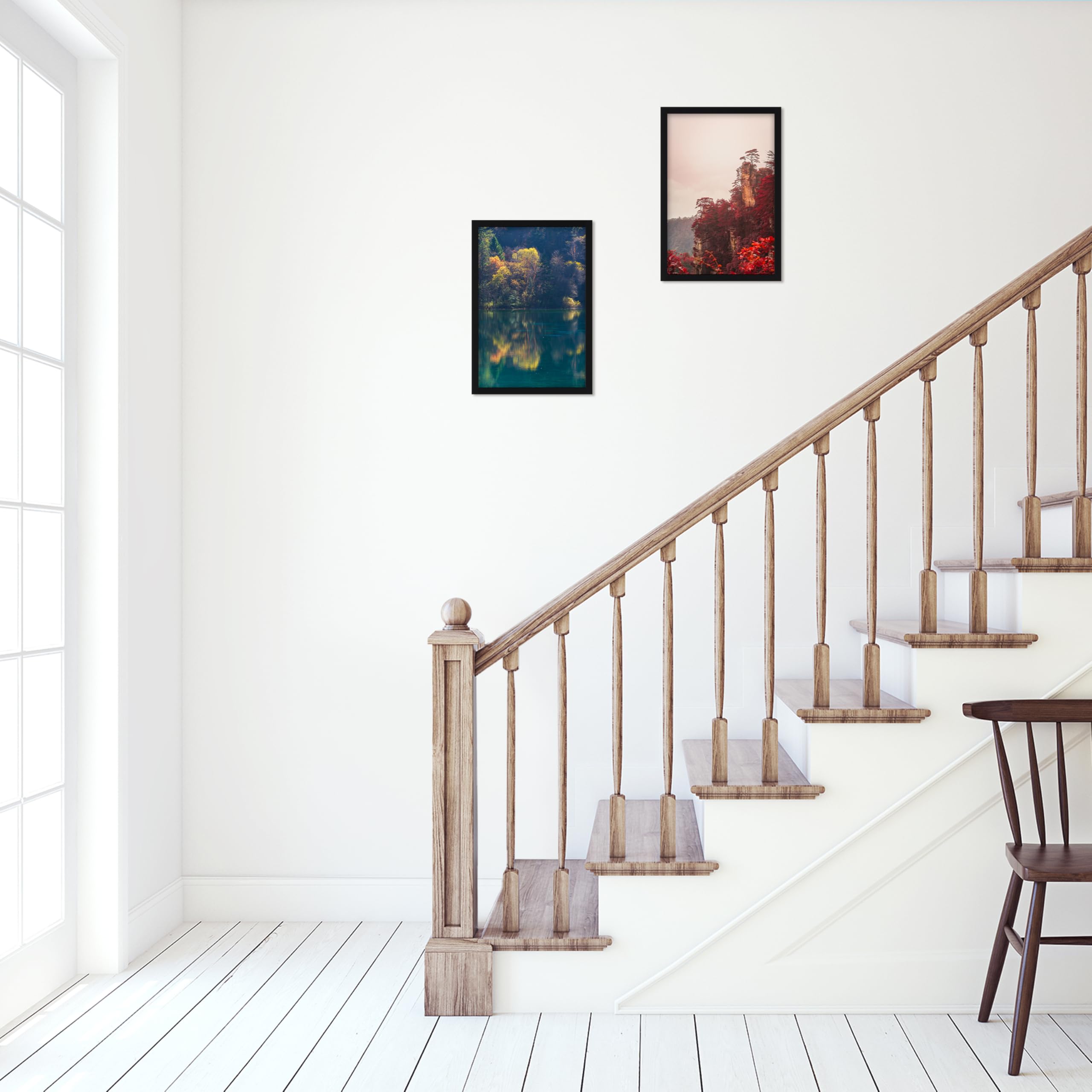 CORE ART 12x18 Picture Frame Set of 4, Display Pictures 11x17 with Mat or 12 x 18 without Mat, Multi Photo Frames Collage for Wa